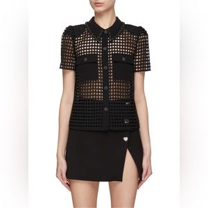 Self Portrait
Black Grid Lace Shirt
